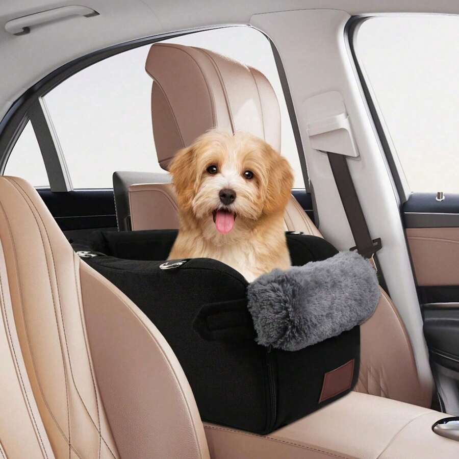 Dog Travel Bed With Safety Buckles PETSFIT Small Dog Car Seat - Waterproof Booster Seat With Safety Buckles For Pets Up To 30 Lbs High Back Booster Seat