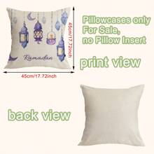 4 pièces Set de housses de coussin avec imprimé croissant de lune et étoile, convient pour le canapé, le salon, la chambre, la voiture, le bureau, fermeture éclair, lavage à la main uniquement