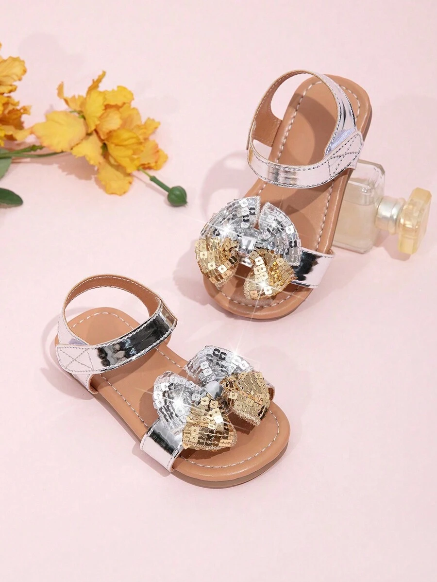 Summer New Design Girls Fashion Casual Infant Beach Flat Sandals - Silver - View 1