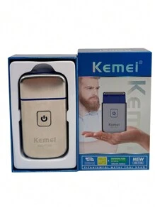 Kemei KM-T100 男士电动便携式剃须刀 USB 充电往复式剃须刀强力单刀片剃须机胡须去除器旅行剃须刀男士礼物 - 灰色 - 查看 3