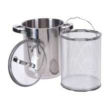 Well Home Caçarola de espargos Wellhome em aço inox Ø16x21cm com fundo encapsulado e tampa de vidro. Frete grátis em 24/72 horas - Multicolorido - Ver 1