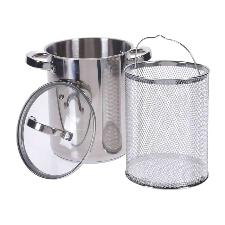 Well Home Caçarola de espargos Wellhome em aço inox Ø16x21cm com fundo encapsulado e tampa de vidro. Frete grátis em 24/72 horas - Multicolorido - Ver 1