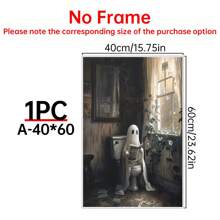 1 件马桶上的鬼魂、浴室里的鬼魂艺术、黑暗学院、万圣节装饰、浴室墙壁艺术、浴室装饰、维多利亚油画 - 彩色 - 查看 12