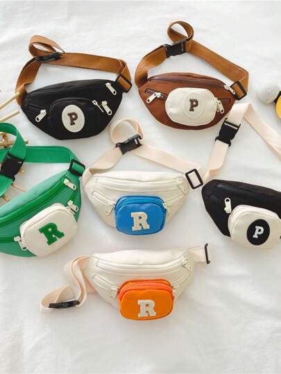 1 件迷你牛津布多功能儿童运动胸包，拉链开合，适合旅行、小物品存放、四季日常使用