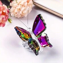 1 Piece Exquisite Multicolor Crystal Butterfly Figurine Colorful Butterfly Figurine With Crystal Ball Base, Small Glass Butterfly Statue Gifts For Women Men, Cute Animal Ornament Collectible For Home Office Decoration Ideal Gift For Christmas, Mother's Day, Father's Day, Valentine's & Weddings Birthday Graduation