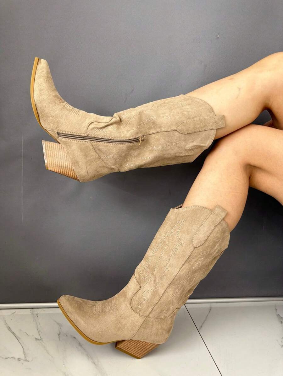 Women's Classic Western Boots - Khaki - View 1