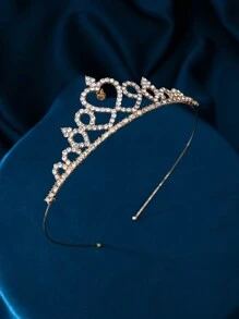 1pc Fashionable New Minimalist Princess Tiara Pendant Crown - Gold - View 3
