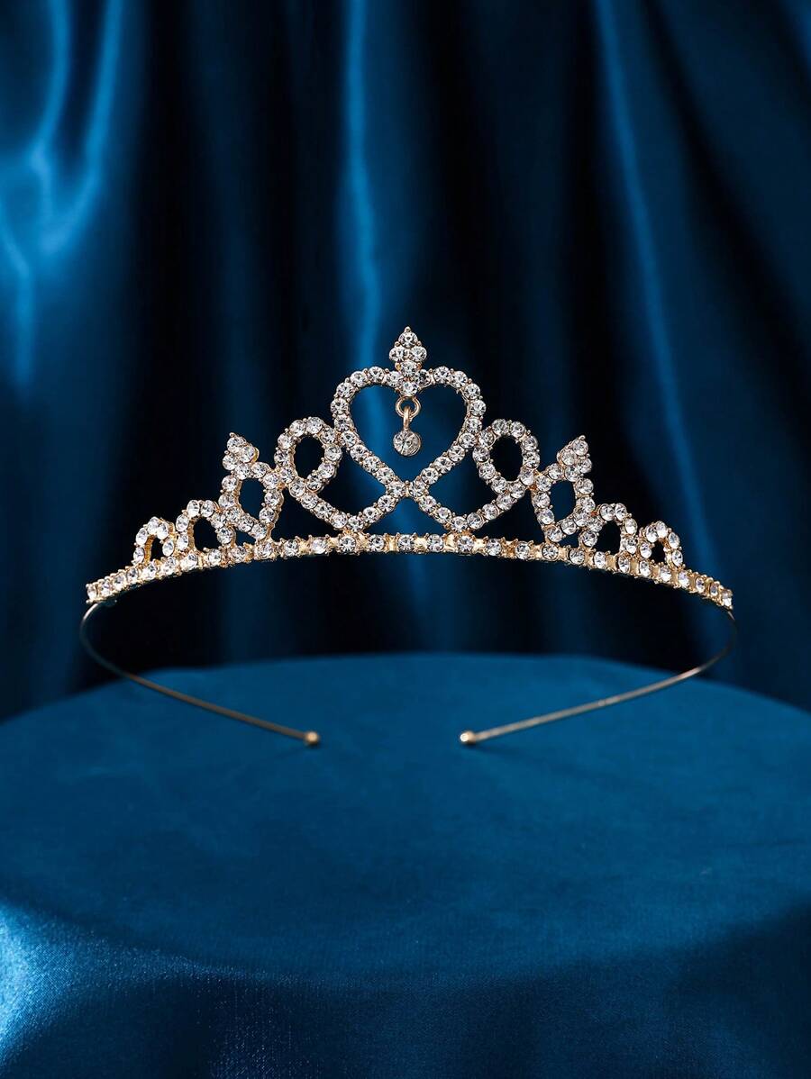 1pc Fashionable New Minimalist Princess Tiara Pendant Crown - Gold - View 1