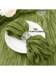 6/12/18/24/30pcs Set Balinese Sheer Coffee Color Napkins, 19.7 X 19.7 Inch Square Romantic Boho Style Transparent Napkins For Gift, Decoration, Vintage Bridal Shower, Birthday Party, Holiday Table Centerpiece (Multi-Color Options)