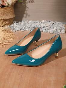 Women's Daily Simple Pointed Toe Flats, Versatile Classic Low Heeled Pumps For Four Seasons