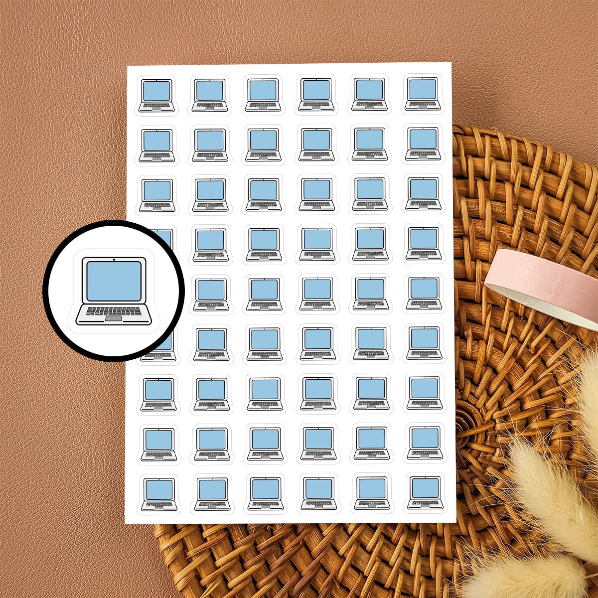2 Pcs Laptop Icon Planner Stickers, Work Stickers, Upload Stickers ...
