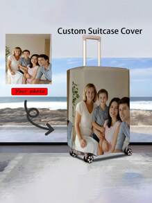 1pc Customized Personalized Photo Luggage Cover, Any Wedding, Family, Friends Image Can Be Printed - Just Provide The Photo Stylish,Fashion,Hipster,Casual,Minimal Chic Personalized,Customized,Custom,Unique Guy,Capsule Wardrobe,Men Basic/Street Style Ideal Gifts For Him Boyfriend,Family,Friends For Birthdays,For Vacation/Holiday,For School/Competition,For Sports/Climbing, Mother's Day Gift - Multicolor - View 1