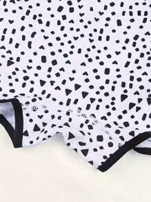 3 件大码女式高弹力字母腰带条纹和波尔卡圆点印花三角裤平角裤 - 彩色 - 查看 3