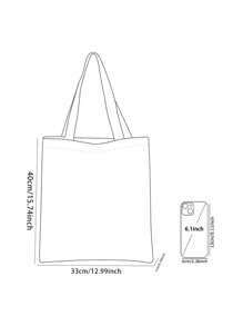 肖像图案双面印花单肩包印花手提包休闲旅行沙滩包大容量可重复使用单肩购物袋女士休闲单肩包手提包大容量帆布沙滩包手提包购物袋印花女士杂货单肩包返校、学校用品、商店返校、教室、贝壳 - 彩色 - 查看 8