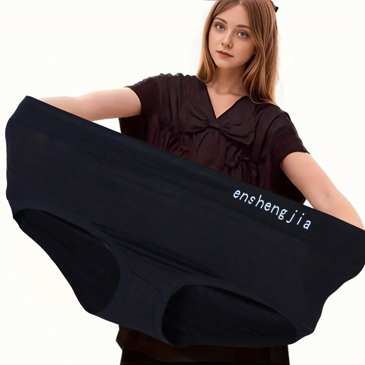 Piezas Bragas de mujer de talla grande de unicolor con encanto maduro - Elegante tela de punto, transpirable y cómoda, para todas las estaciones
