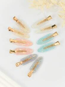 10 件装简约鸭嘴发夹 无折痕发夹 无弯曲发夹 扁平鸭嘴发夹 适用于发型设计