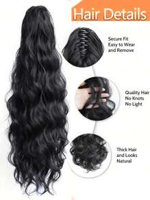 Claw Clip Ponytail Extension Water Wave Human Hair Clip In Ponytail Hair Extensions Pony Tails Hair Extensions Remy Hair Long Body Wave Ponytail Hair Extension For Women