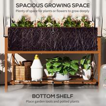 Outsunny Raised Garden Bed With Cover And Storage Shelf, Rectangular Metal Elevated Planter Box With Legs And Bed Liner - Dark Brown - View 5