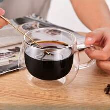 2 件/盒盒装双层透明高硼硅玻璃杯，高档礼品，家用，简约，耐热，带手柄咖啡/茶杯 - Clear - 查看 6