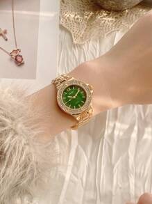 GUQI 品牌 1 件女士经典金表，时尚女士手表，精致的母亲节礼物，耐磨抗氧化，石英机芯，钻石水钻适合休闲、节日、派对穿着，礼物创意 - 均碼 - 查看 10