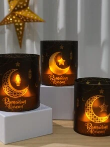 12个黑色金色斋月灯罩(不含蜡烛和灯具),开斋节月亮星星图案,斋月灯笼设计蜡烛罩,斋月派对餐桌装饰,开斋节快乐,斋月快乐,斋月装饰品,开斋节快乐派对用品,斋月餐桌中心装饰,开斋节斋月橱柜装饰,宰牲节装饰,开斋节斋月祈祷装饰,斋月房间装饰,斋月家居装饰,开斋节礼物,斋月礼物,派对礼品 - 黑色 - 查看 6