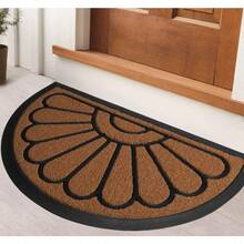 Extra Durable Striped Christmas Doormat Outdoor - Rubber Doormat Indoor - Non-Slip Doormat Rug (30 x 18) Back Front Doormat - Welcome Mat - Easy Clean Outdoor Doormat - Door Mat Outside/Inside - Marrón (Bright Brown) - Ver 1