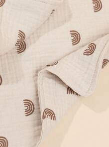 1pc Baby Drool Bib, Floral Print Soft Double-Layer Muslin Cloth Drool Bib With Bunny Ears - Multicolor - View 9