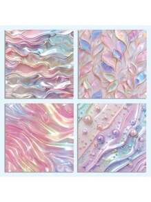 8 Sheets Pink Laser Faux Pearl Scrapbook Paper, Scrapbooking Supplies,Craft Paper,Junk Journal Paper,Decoupage Paper For Bullet Journal,Card Making,DIY Art Crafts Collages,School Supplies,Back To School