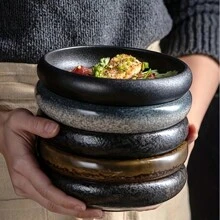 1pc/6pcs Creative Kiln Glaze 6inch Ceramic Plate Korean Kimchi Plate Dish Salad Single Plate Bowl - Multicolor - View 2