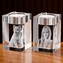 1pc Personalized Photo 3d Crystal Ball , Customized 3d Holographic Photo Etched Inside The Crystal, With Your Own Photo - Multicolor - View 2