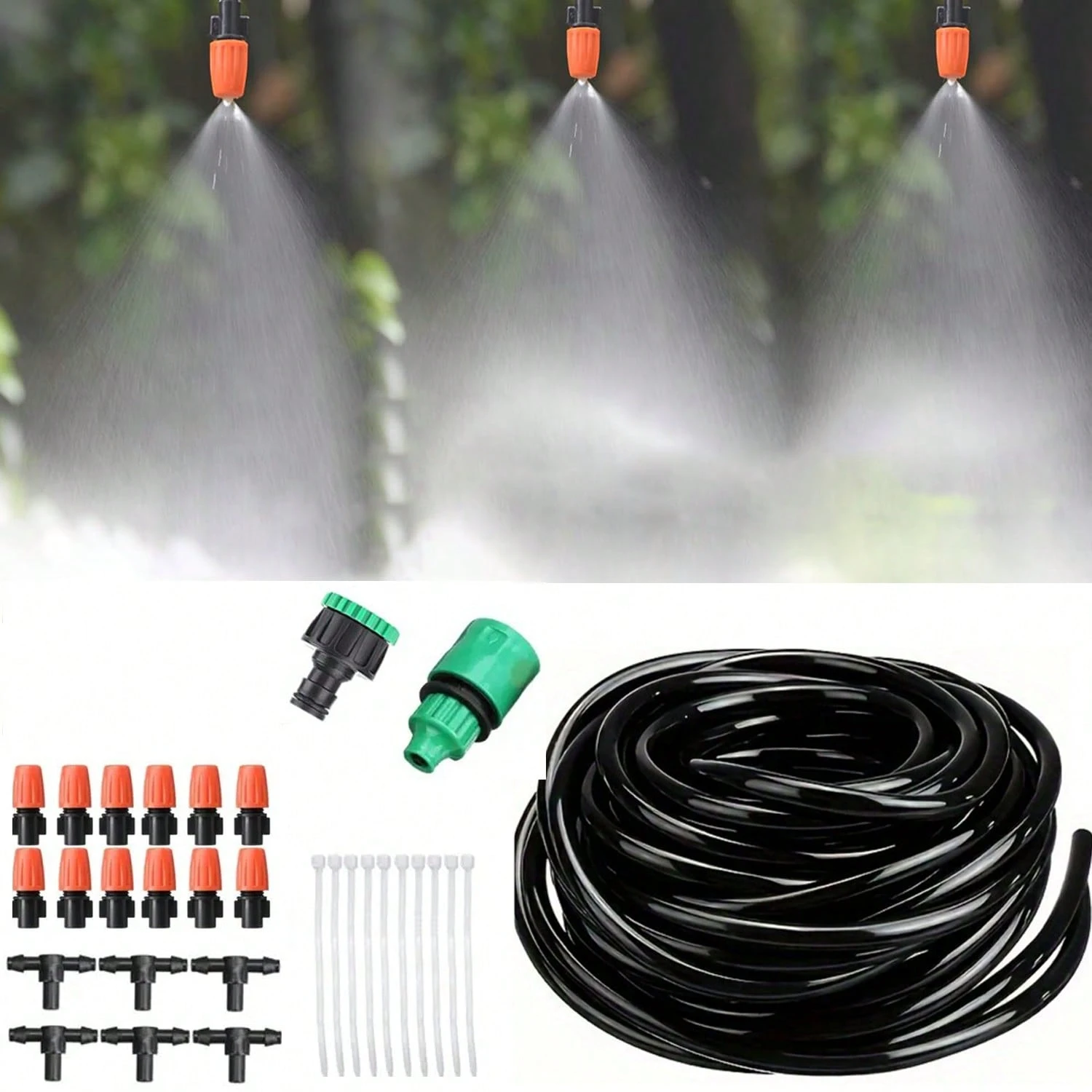 Set Tubo Poroso Per Irrigazione A Goccia 50 M, Tubo Gocciolante Da Giardino Per Prati,Patii - Foto 2