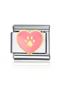 1pc 2025 Ngày lễ tình nhân thời trang hàng đầu Hoa nơ thỏ sao trái tim DIY Vòng tay cặp đôi bằng thép không gỉ đính hạt kiểu Ý quyến rũ, Thích hợp làm quà tặng ngày lễ, tiệc tùng, trang phục hàng ngày - Hồng - Xem 2