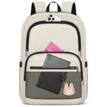 Laptop Backpack 15.6" For Women, TSA Travel Backpack, College Backpacks For Women And Men, Laptop Backpack With USB Charging And Headphone Connectors - 白色 - 查看 1