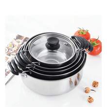 Saucepan Set 12 Pieces /10 Pieces, Stainless Steel Pot And Pan Set, Saucepan With Glass Lids Cookware, Cookware Set Compatible With Induction, Gas And Electric Hobs - Silver - View 7