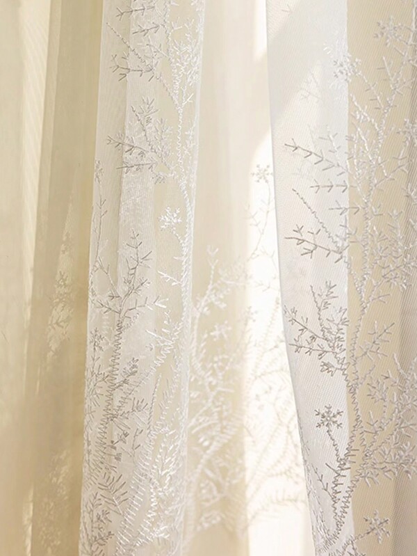 1pc Modern Simple Handmade Embroidered Curtain, Luxury Design For Bedroom And Living Room, Dust-Proof & Heat Insulation