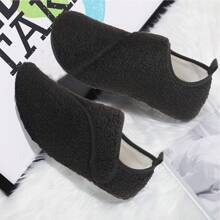 TOLLN Dép giữ nhiệt mùa đông có móc và vòng dành cho nam có lớp lót sang trọng, dép đi trong nhà ấm áp cho mùa thu/đông - màu đen - Xem 2