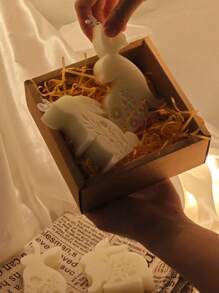 1 pieza Molde de silueta de conejo de Pascua, molde de decoración de vela hecha a mano con diseño de animal, para hacer velas perfumadas, yeso, manualidades de decoración del hogar, decoraciones DIY - Blanco - Ver 6