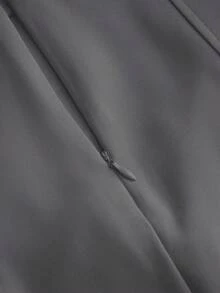 Women's Solid Color Mid-Waisted Pleated Mini Casual Skirt - Grey - View 4