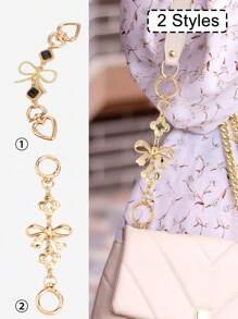 Chaîne de rallonge de sac pour femme à motif nœud, chaîne de rallonge de bandoulière de sac à main pour sacs bandoulière. Chaîne décorative pour sacs à main de femme, cadeau de couple, accessoire essentiel de voyage pour l'extérieur, le bureau et la rentrée des classes, cadeau de la Saint-Valentin - Multicolore - Voir 1