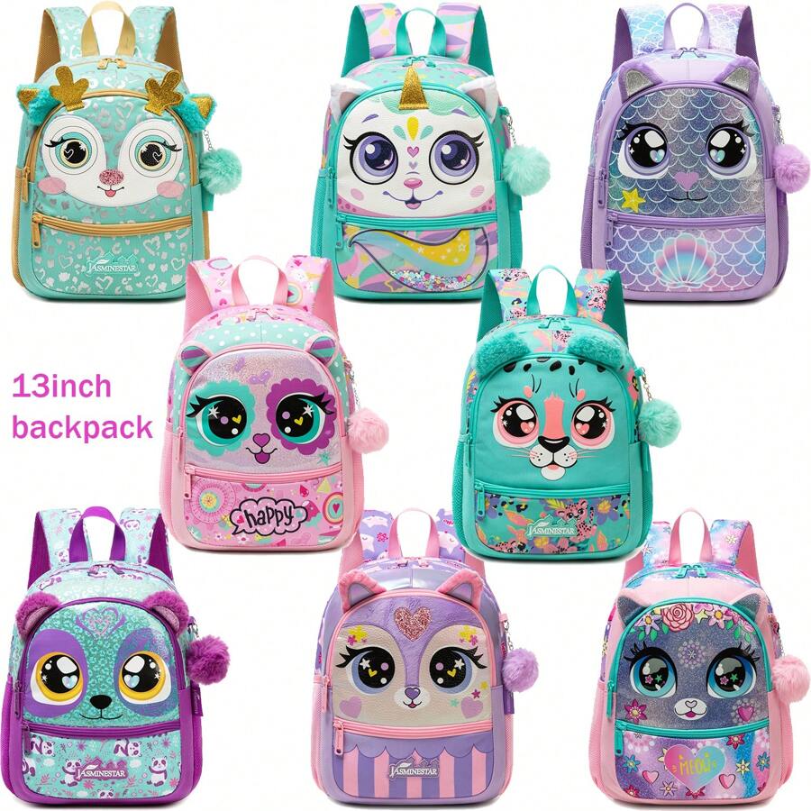 1pc Cute 13 Inch Animal Backpack Kindergarten Outdoor Sports Little Girl With Small Pendant - 13inch Animal Backpack - View 1