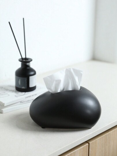 1pc Modern Minimalist Paper Towel Holder Box, Creative Home Decor Piece For Living Room, Dining Table, Coffee Table, Ceramic Tissue Box
