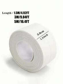 1 Roll Of Waterproof White PVC Self-Adhesive Tape -Perfect For Bathroom, Sink & Kitchen -Super Strong Stickiness! Home Bathroom Decor Summer Back To School