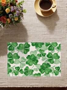 4 Piezas Individuales de San Patricio con Trébol de la Suerte, individuales de mesa adecuados para restaurante y cocina