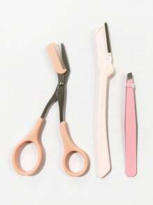 3 pièces d'outils de taille des sourcils, pince à épiler en acier inoxydable, ciseaux à sourcils avec peigne, rasoir à sourcils 3 pièces Kit de mise en forme des sourcils, set en acier inoxydable 3-en-1, ciseaux à sourcils, rasoir à sourcils, pince à épiler, kit d'outils de taille des sourcils, kit de soins esthétiques professionnels pour les sourcils : ciseaux de précision avec peigne et rasoir - sans parfum, idéal pour l'épilation du visage des femmes - Multicolore - Voir 14