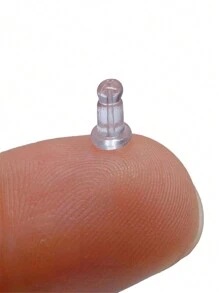 Approx. 100pcs Women's Transparent Plastic Stud Earring Covers, For Everyday Wear - Clear - View 6