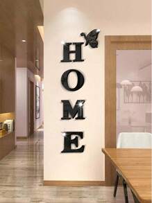 5 bucăți autocolante de perete cu oglindă 3d acrilice slogan pentru acasă pentru decorarea ușii de intrare pentru hol și decor camera de desen