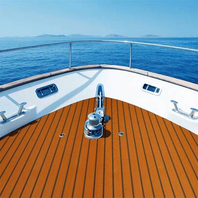 Quiltern "106''x35''6mm Marine Decking - Synthetic Teak EVA Decorative Panel For Boats, RV, Plastic Wood Cork Outdoor Yacht Mats"