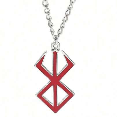 1 pieza Collar tipo Hip-hop con símbolo de marca de guerrero de villano de dibujos animados/anime