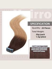 Seamless Tape In Hair Extensions Human Hair Straight Extensions Skin Weft Adhesive Glue On Salon Quality For Woman 20PCS/30g Halloween Costumes - S4/27 - View 3