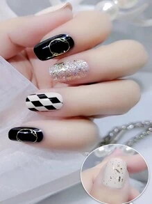 Multi-Color New 22 Nail Dark Solid Color Nail Polish Strips Nail Wraps With Nail File Self-Adhesive Nail Stickers Full Nail Wraps For Women Girls Nail Art - Multicolor - View 5